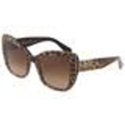 Lunettes de soleil - Dolce & Gabbana - PRINTED DG 4348 - Acétate - LEO BROWN/BROWN SHADED - Femme