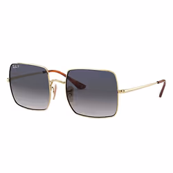 Ray-Ban Square 1971 Classic, Adulte, Unisexe, Carré, Or, Verres polarisés, Métal