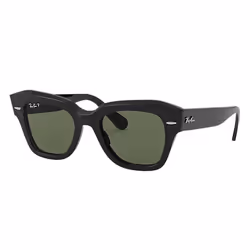 Ray-Ban STATE STREET, Adulte, Unisexe, Carré, Noir, Verres polarisés, Acétate
