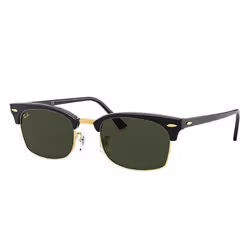 Ray-Ban CLUBMASTER SQUARE LEGEND GOLD, Adulte, Unisexe, Rectangulaire, Noir, Verres non polarisés, Acétate