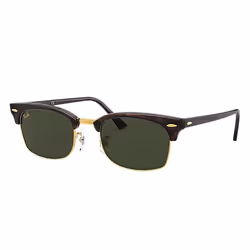 Ray-Ban CLUBMASTER SQUARE LEGEND GOLD, Adulte, Unisexe, Rectangulaire, Tortue, Verres non polarisés, Acétate