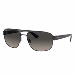 Ray-Ban RB3663, Adulte, Unisexe, Noir, Verres non polarisés, Acier inoxydable, Gris