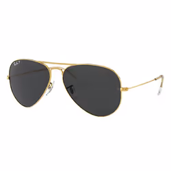 Ray-Ban AVIATOR CLASSIC, Adulte, Unisexe, Aviateur, Or, Verres polarisés, Métal