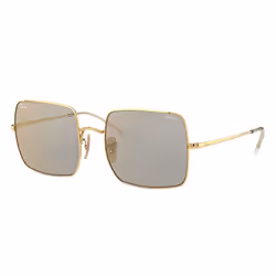 Ray-Ban SQUARE 1971 MIRROR EVOLVE, Adulte, Unisexe, Carré, Or, Verres non polarisés, Métal