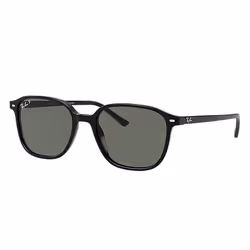 Ray-Ban LEONARD, Adulte, Unisexe, Carré, Noir, Verres polarisés, Acétate