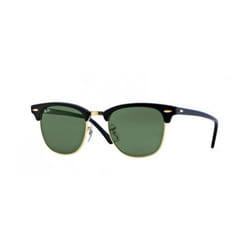 Ray-Ban RB3016 CLUBMASTER EBONY-ARISTA/CRYSTAL GREEN (W0365) Lunettes de soleil