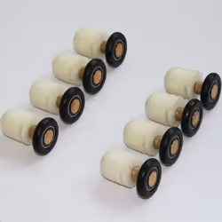 Roulettes de remplacement - ROGER - Kit 8 pièces - Pour portes en verre 3-6 mm - Couleur Gris
