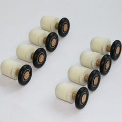 Roulettes de remplacement - ROGER - Kit 8 pièces - Pour portes en verre 3-6 mm - Couleur Gris