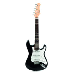 EKO music S-100 3/4 Guitare électrique Stratocaster 6 cordes Noir, Blanc