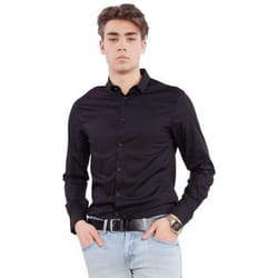 Chemise homme - ARMANI EXCHANGE - Noir - Coupe ajustée - Manches longues - Col chemise