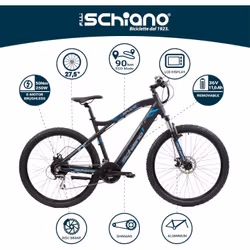 Schiano BC1322226004 vélo électrique Noir Aluminium 27.5" Lithium