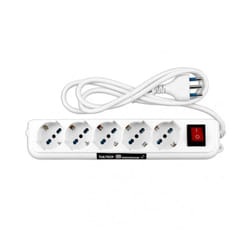 Vultech MU-01 multiprise 1,5 m 5 sortie(s) CA Intérieure Blanc