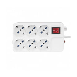Vultech MU-03 multiprise 1,5 m 6 sortie(s) CA Intérieure Blanc