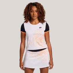 Lotto Sport 217348-2F8-L, Adulte, Femelle, Orange, Blanc, L, SML, Bright White/Orange Beat