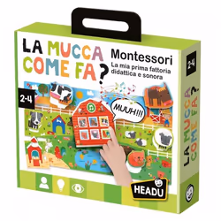 Jeu éducatif - HEADU - La vache comment Montessori ma première ferme - Son et puzzle - Enfant 2-4 ans