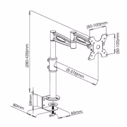 Techly ICA-LCD 502BK support d'écran plat pour bureau 27" Noir