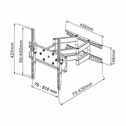 Techly ICA-PLB 147XL support pour téléviseur 70" Noir