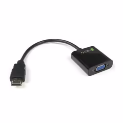 Techly IDATA-HDMI-VGA2, VGA (D-Sub), Mâle, Femelle, Droit, Droit, Noir