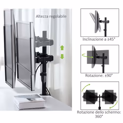 Techly ICA-LCD 482-D support d'écran plat pour bureau 27" Noir - Vue supplémentaire 4
