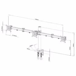 Techly ICA-LCD 482-T support d'écran plat pour bureau 24" Noir