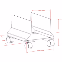 Techly ICA-CS 34 chariot et support multimédia Noir PC Panier multimédia