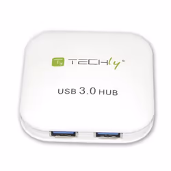 Techly IUSB3-HUB4-WH, USB 3.2 Gen 1 (3.1 Gen 1) Type-A, 5000 Mbit/s, Blanc, 0,8 m, CE, RoHS, USB 2.0 USB 1.1