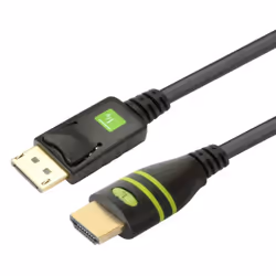 Techly 1m DisplayPort/HDMI, 1 m, DisplayPort, HDMI, Mâle, Mâle, Nickel