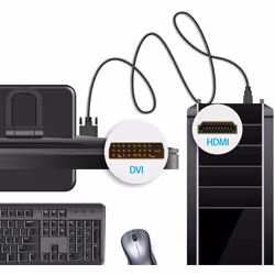 Techly 1.8m HDMI - DVI-D M/M 1,8 m Noir - Vue supplémentaire 4