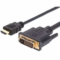 Techly 5.0m HDMI - DVI-D M/M, 5 m, HDMI, DVI-D, Mâle, Mâle, Or