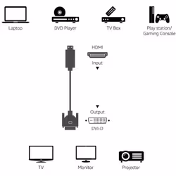 Techly 5.0m HDMI - DVI-D M/M 5 m Noir