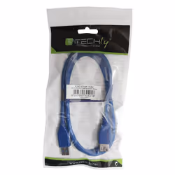 Techly 1.0m USB 3.0 A M/F câble USB 1 m USB 3.2 Gen 1 (3.1 Gen 1) USB A Bleu
