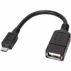 Techly 0.2m USB 2.0 Micro B - USB 2.0 A M/F câble USB 0,2 m Micro-USB B USB A Noir