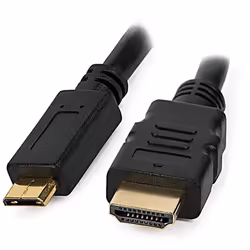 Techly 3m HDMI, 3 m, HDMI Type A (Standard), HDMI Type C (Mini), Compatibilité 3D, 10 Gbit/s, Noir