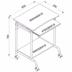 Techly ICA-TB S005 bureau d'ordinateur Hêtre