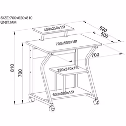 Techly ICA-TB 218 bureau d'ordinateur Hêtre
