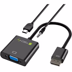 Techly HDMI - VGA+3.5mm+Micro USB B M/F, 0,15 m, HDMI, VGA+3.5mm+Micro USB, Mâle, Femelle, 1920 x 1080 pixels