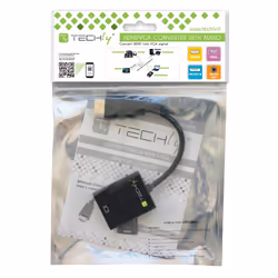 Techly HDMI - VGA+3.5mm+Micro USB B M/F 0,15 m Noir