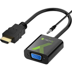 Techly HDMI - VGA+3.5mm M/F 0,15 m Noir