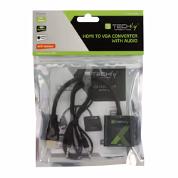 Techly HDMI - VGA+3.5mm M/F 0,15 m Noir