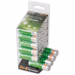 Techly LR06 AA 1.5V, Batterie à usage unique, AA, Alcaline, 1,5 V, 24 pièce(s), Multicolore