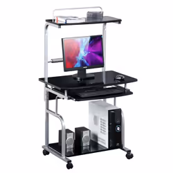 Techly ICA-TB 7800BK, Panneaux MDF, Métal, Noir, 4 roue(s), 800 mm, 690 mm