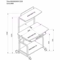 Techly ICA-TB 7800BK bureau d'ordinateur Noir