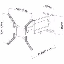 Techly ICA-PLB 136M support pour téléviseur 55" Noir