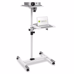Techly ICA-TB TPM-6, Chariot multimedia, Blanc, Acier, Bois, 10 kg, 360°, -35 - 35°