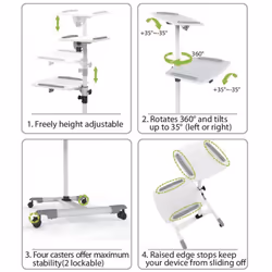 Techly ICA-TB TPM-6 chariot et support multimédia Blanc Chariot multimedia - Vue supplémentaire 8