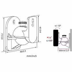 Techly ICA-SP SS28 support de haut-parleurs Mur Plastique Noir
