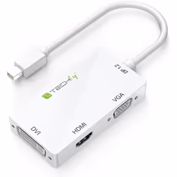 Techly IADAP MDP-COMBOF12, 0,15 m, Thunderbolt, HDMI / DVI / VGA, Mâle, Femelle, 5,4 Gbit/s