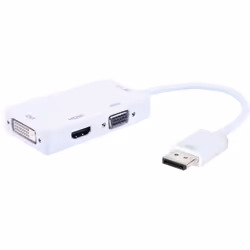 Techly IADAP DP-COMBOF2, 0,15 m, DisplayPort, HDMI / DVI / VGA, Mâle, Femelle, 5,4 Gbit/s