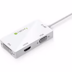 Techly IADAP DP-COMBOF2 câble vidéo et adaptateur 0,15 m DisplayPort HDMI / DVI / VGA Blanc