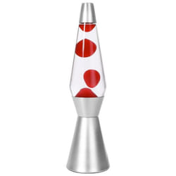 ITotal XL1783 Lampe à Lave 36 cm avec Base Argentée Liquide Transparent et Cire Rouge